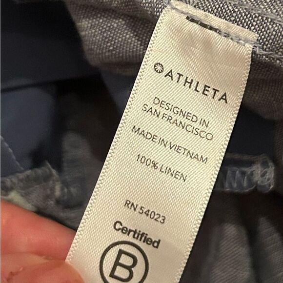 Athleta Blue Chambray Cabo Linen Jogger Pants Size 4 Style#: 530642 - Picture 10 of 11